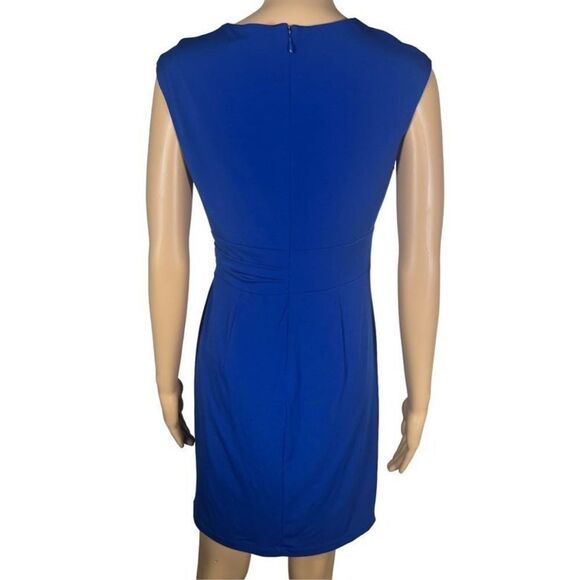 Calvin Klein Women's Cobalt Blue V-Neck Sleeveless Wrap Knit Dress Size … - Picture 3 of 6